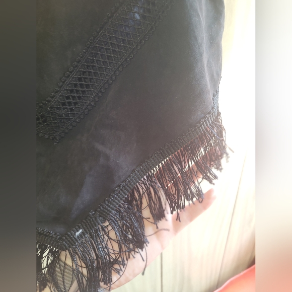 Womens Fringe Cutout Crop Top - Picture 4 of 6